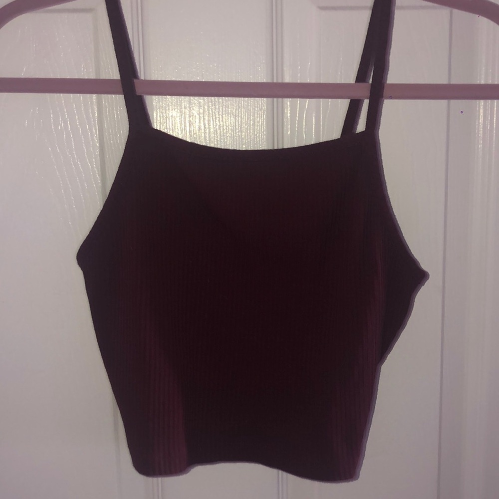 Maroon Crop Top